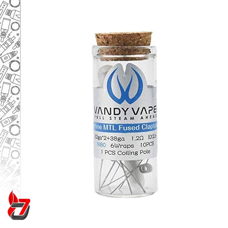 المنت وندی ویپ نیکل سوپرفاین ام‌تی‌ال فیوز کلپتون 1.2 اهم | VANDY VAPE NI80 SUPERFINE MTL FUSED CLAPTON COIL 1.2ohm