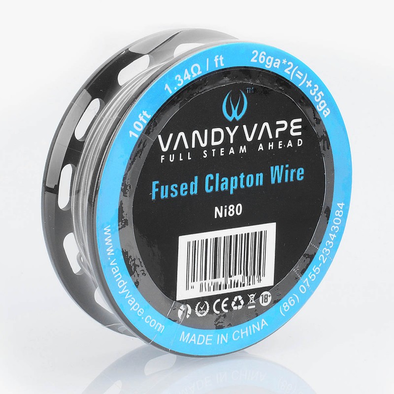 سیم‌وایر وندی ویپ فیوز کلپتون وایر ان‌آی80 10فوت 26گیج 1.34 اهم | VANDY VAPE FUSED CLAPTON WIRE NI80 26GA 10FT 1.34ohm