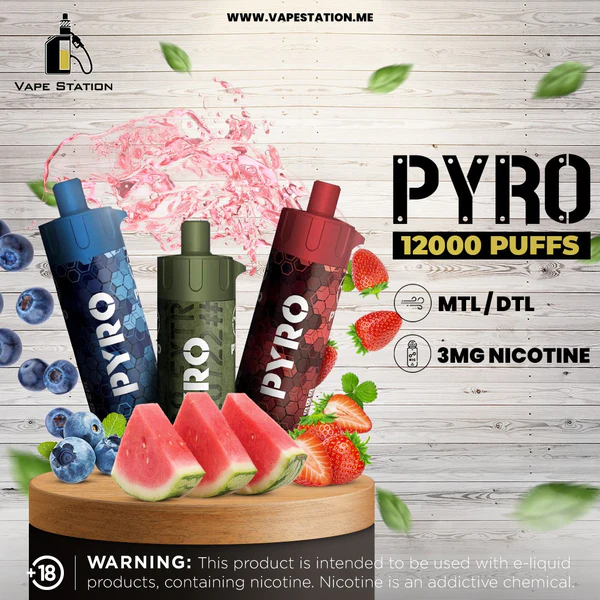 ویپ یکبارمصرف پایرو 12000 پاف | PYRO DTL 12000 PUFFS DISPOSABLED POD